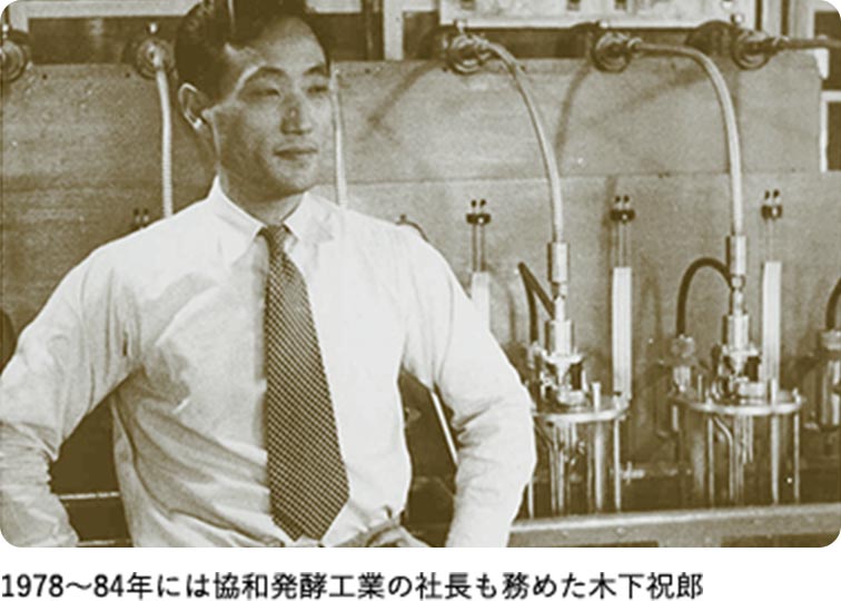 1978~84年には協和発酵工業の社長も務めた木下祝郎