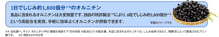 1日でしじみ約1,800個分のオルニチン